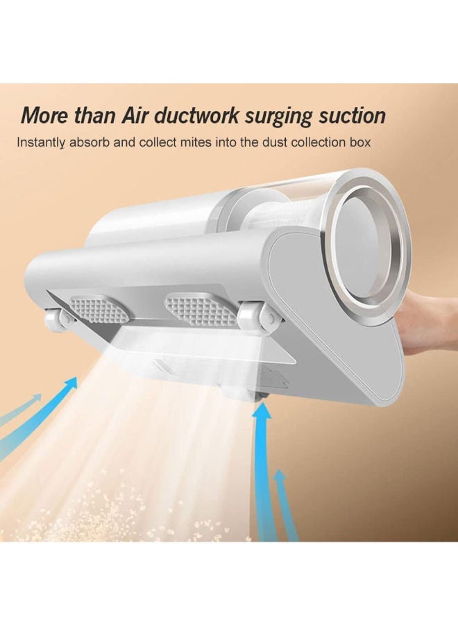 SHOPI Portable Electrical Mites Remover Dust Collector Handheld Wireless Vacuum Cleaner Household Home Instrument Mini Sterilizer Rechargeable Brush with Large Suction for Bed Pillows Cloth Sofas and Carpet - Image 5