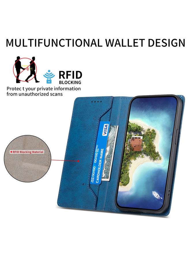 S-TOP Case For Realme 14 Pro+ Business Solid Color Magnetic RFID Leather Phone Case - Image 3