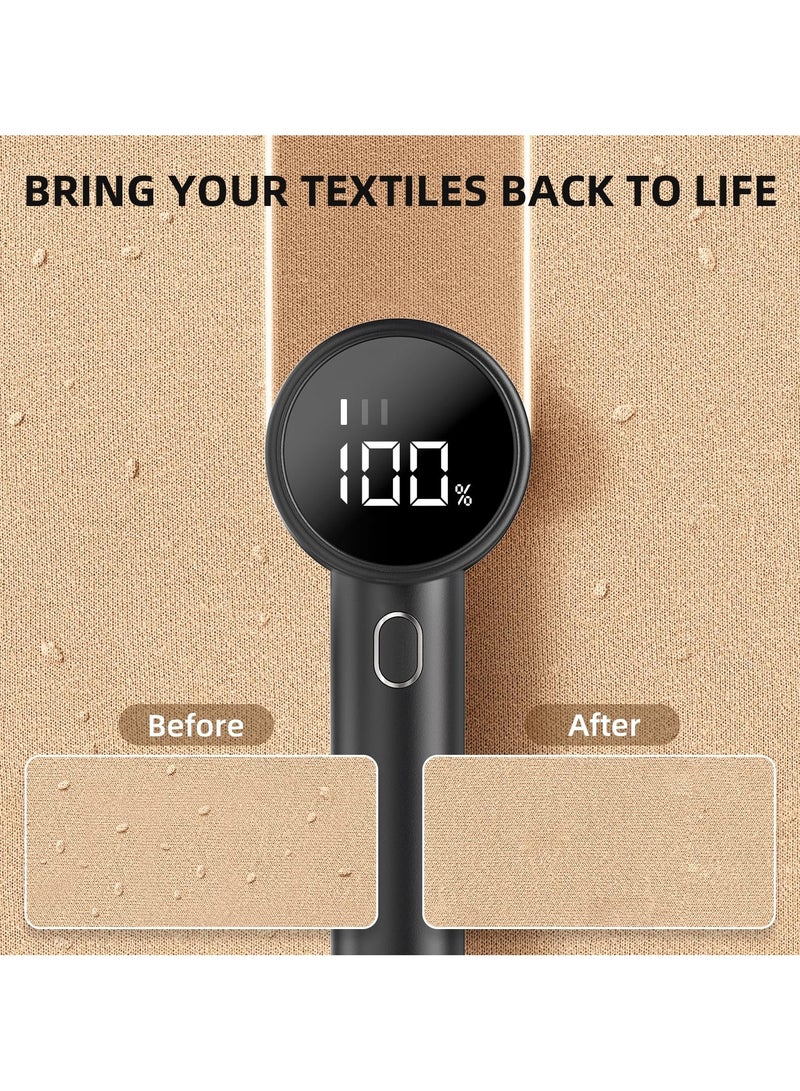 Cuken Fabric Shaver, Electric Lint Remover, Rechargeable Lint Shaver, Sweater Defuzzer to Remove Pilling, Battery Operated, 6 Blade, 3 Speed with LED Display for Clothes, Upholstery, Furniture, Black - Image 2