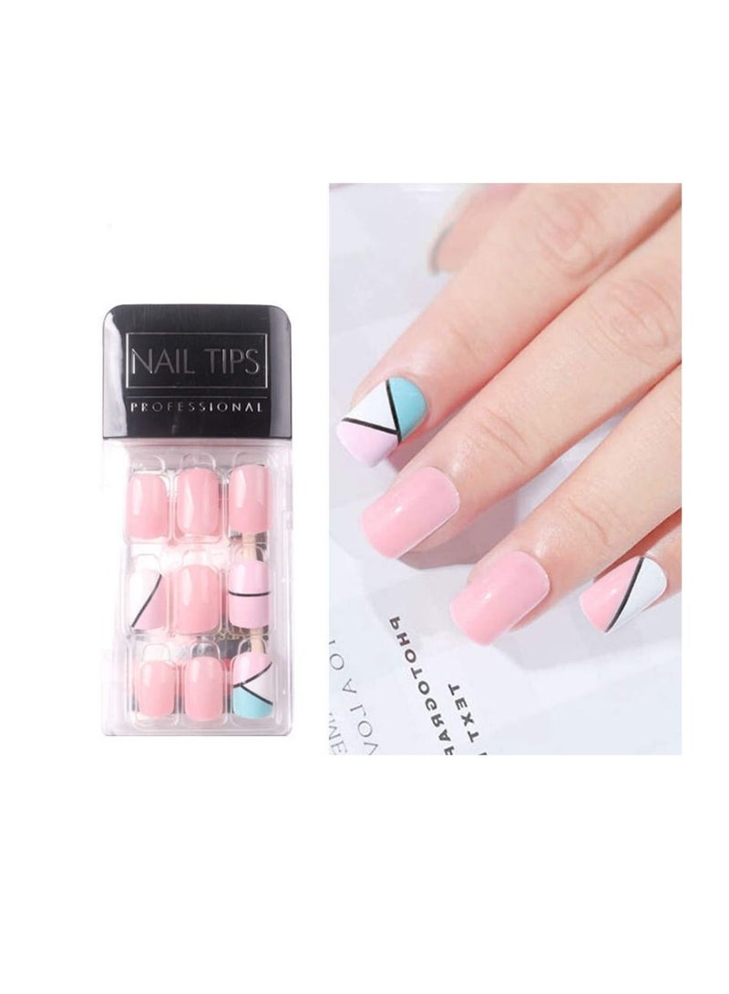 Nail Tips Press-On Gel Manicure Short Length, Polish-Free Solid Colour 30 Fake Nails | 12 - Image 2