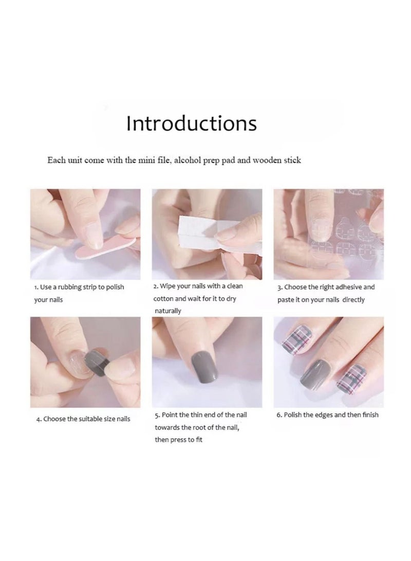 Nail Tips Press-On Gel Manicure Short Length, Polish-Free Solid Colour 30 Fake Nails | 12 - Image 3