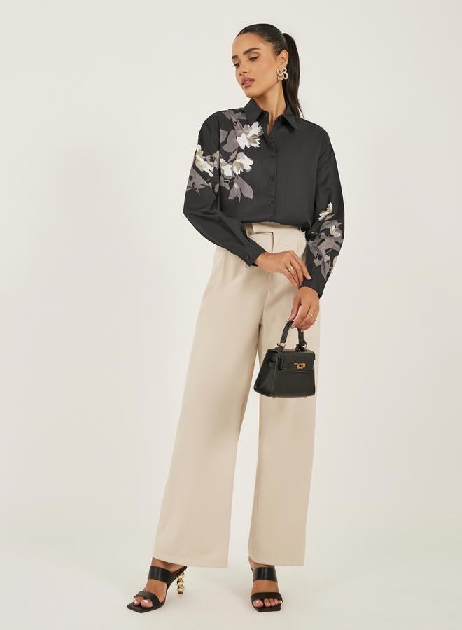 ستايلي قميص بأكمام طويلة وطبعة زهور بقصة عادية - Image 3