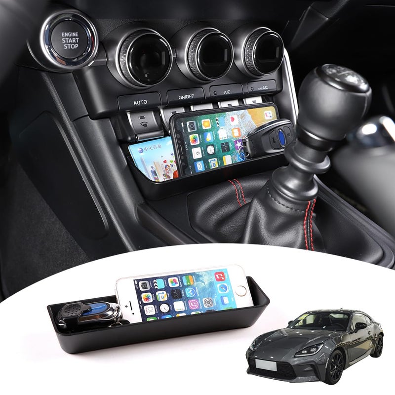 JONKOKO ABS Black Car Gear Shift Panel Front Storage Box for Subaru BRZ Toyota 86 20222025 Central Storage Box Phone BoxGear Shift Organizer Tray Car Accessories
