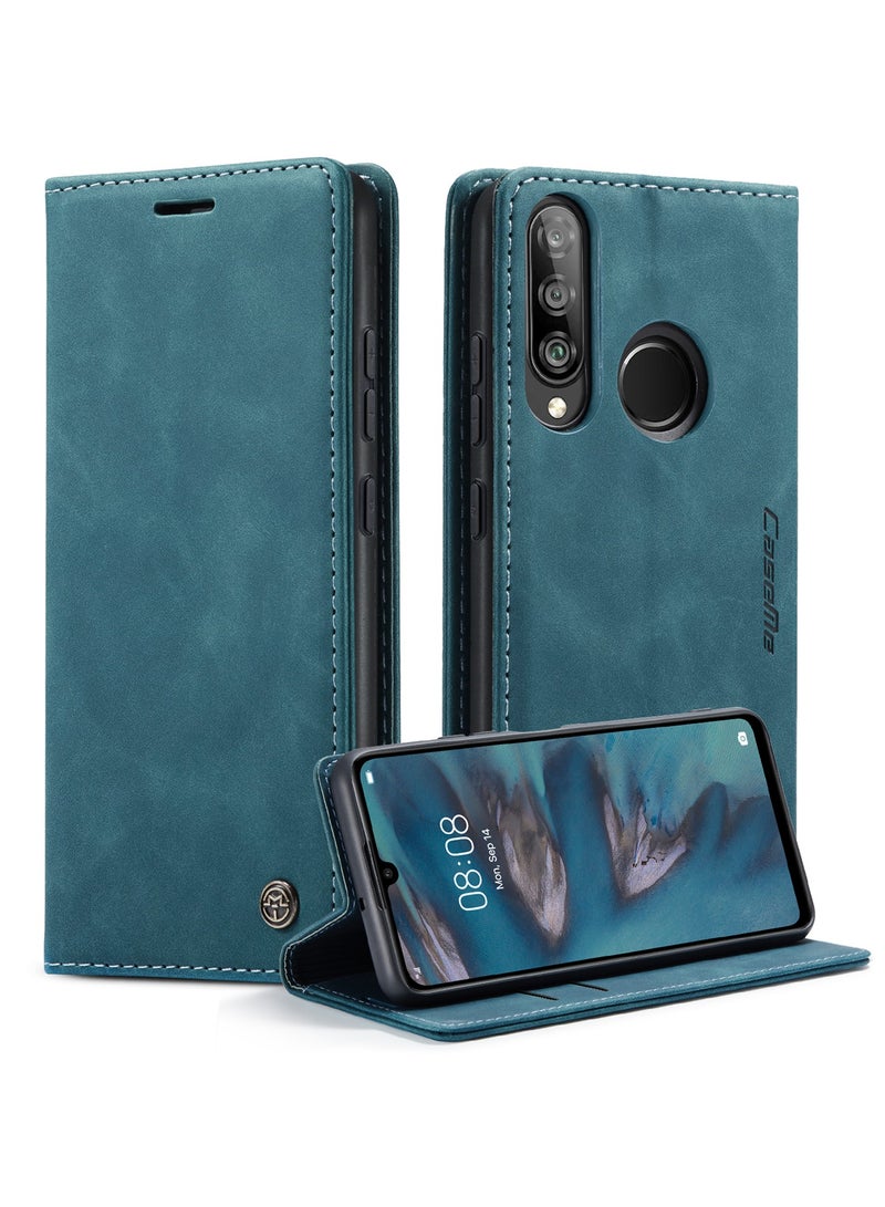 CaseMe Phone Case Luxury PU Leather Design 013 Flip Cover Card Slot Holder Cover For Huawei P30 Lite (Green) - Image 2