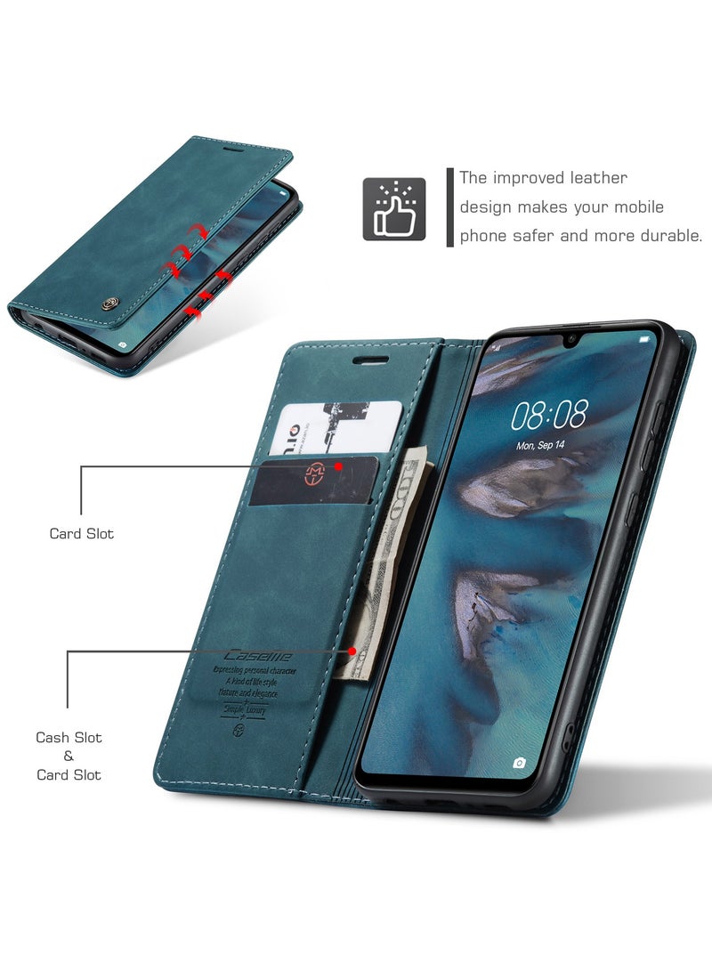 CaseMe Phone Case Luxury PU Leather Design 013 Flip Cover Card Slot Holder Cover For Huawei P30 Lite (Green) - Image 4