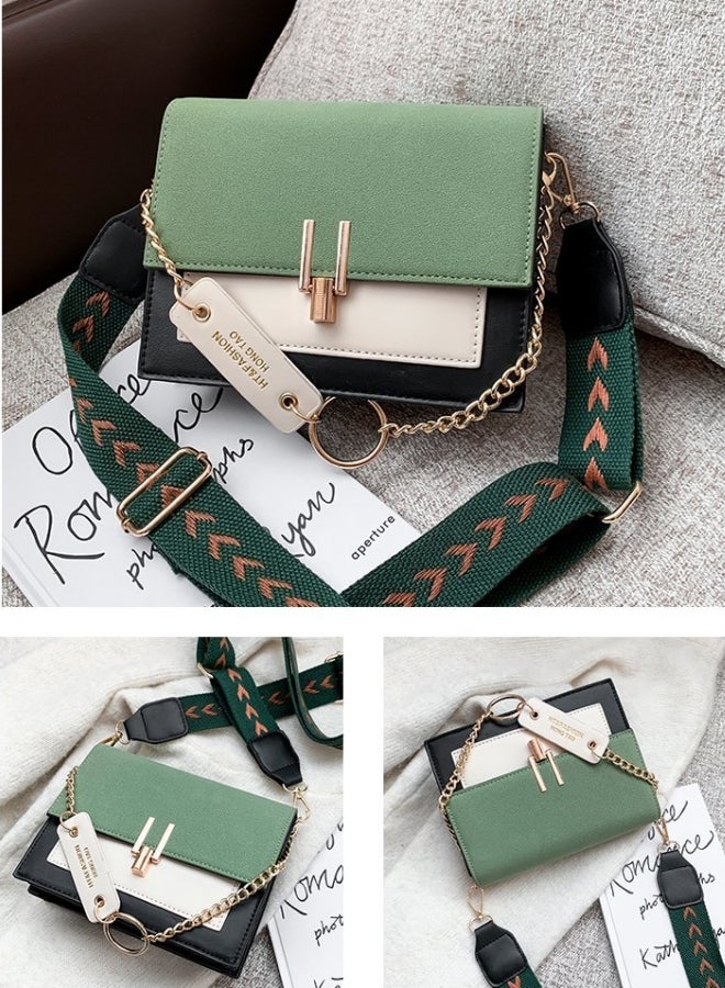 Women's Contrast Color Shoulder Bag, Ladies PU Leather Crossbody Bag Side Bag Carry Bag, Fashionable Matte Small Square Bag Handbag Tote Bags Clutch Bag Phone Bag for Girls/College Students/Teenager - Image 4