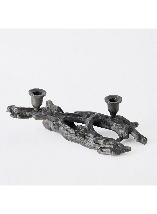 Home Box Orbet Aluminium Swirl Candleholder 36 x 11 x 16 cm