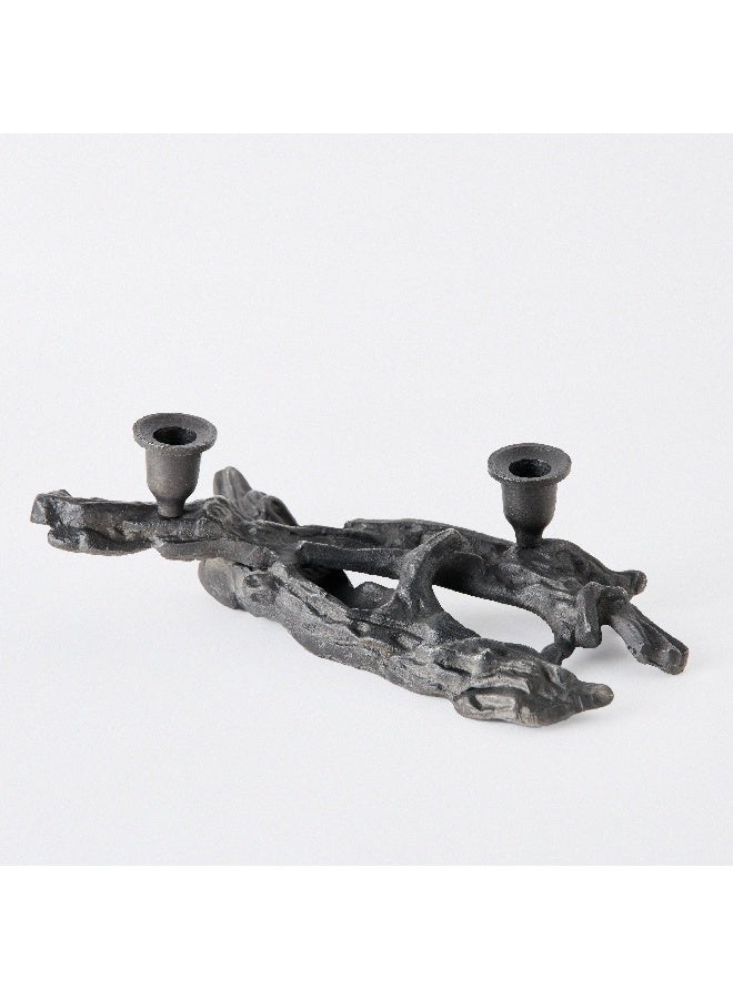 Home Box Orbet Aluminium Swirl Candleholder 36 x 11 x 16 cm - Image 1