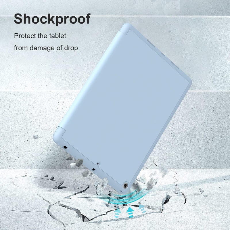 Divufus Case for iPad Air 3 / Pro 10.5 Inch, Lightweight Slim Soft TPU Trifold Stand Smart Cover, Auto Sleep/Wake Case with Pencil Holder for iPad Air 3rd Generation/Pro 10.5 - Light Blue - Image 4