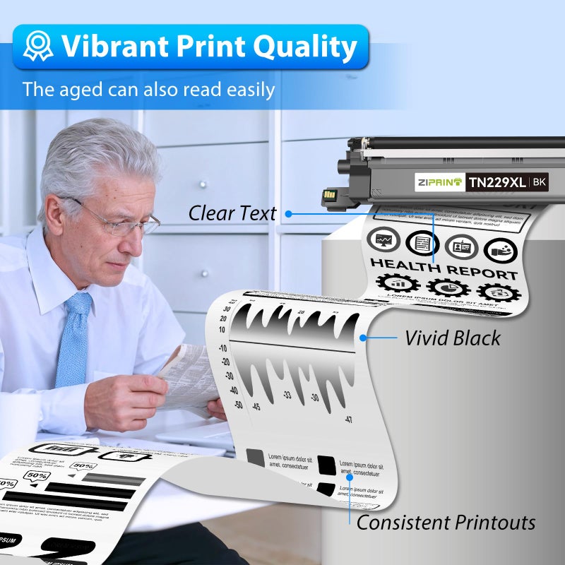 ZIPRINT TN229XL Black Toner TN229XL 2 Pack Compatible Replacement for Brother TN229XL TN229 Black Toner Cartridges for Brother MFC-L3780CDW HL-L3280CDW MFC-L3720CDW HL-L3220CDW Printer - Image 4