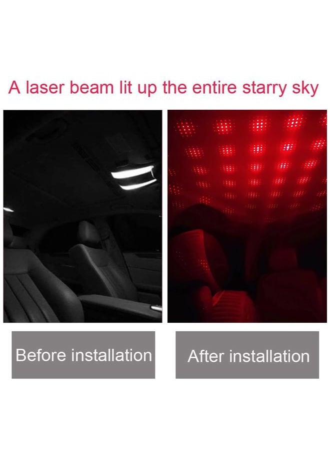 LEDCARE Car Roof Star Night Light, Portable Adjustable USB Flexible Interior LED Show Romantic Atmosphere Star Night Projector for Cars,Bedrooms,Parties,etc (Red) - Image 3