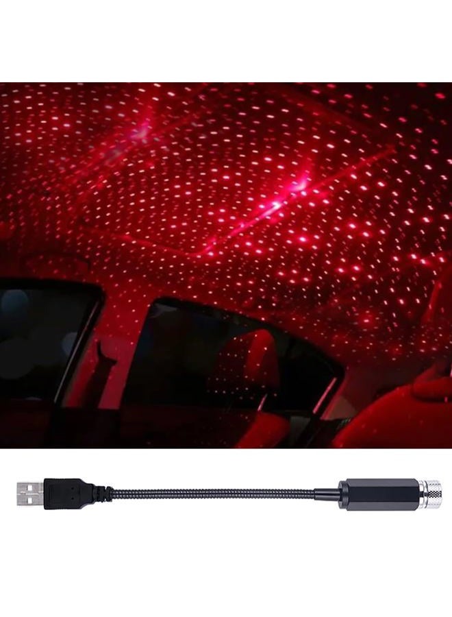 LEDCARE Car Roof Star Night Light, Portable Adjustable USB Flexible Interior LED Show Romantic Atmosphere Star Night Projector for Cars,Bedrooms,Parties,etc (Red) - Image 1