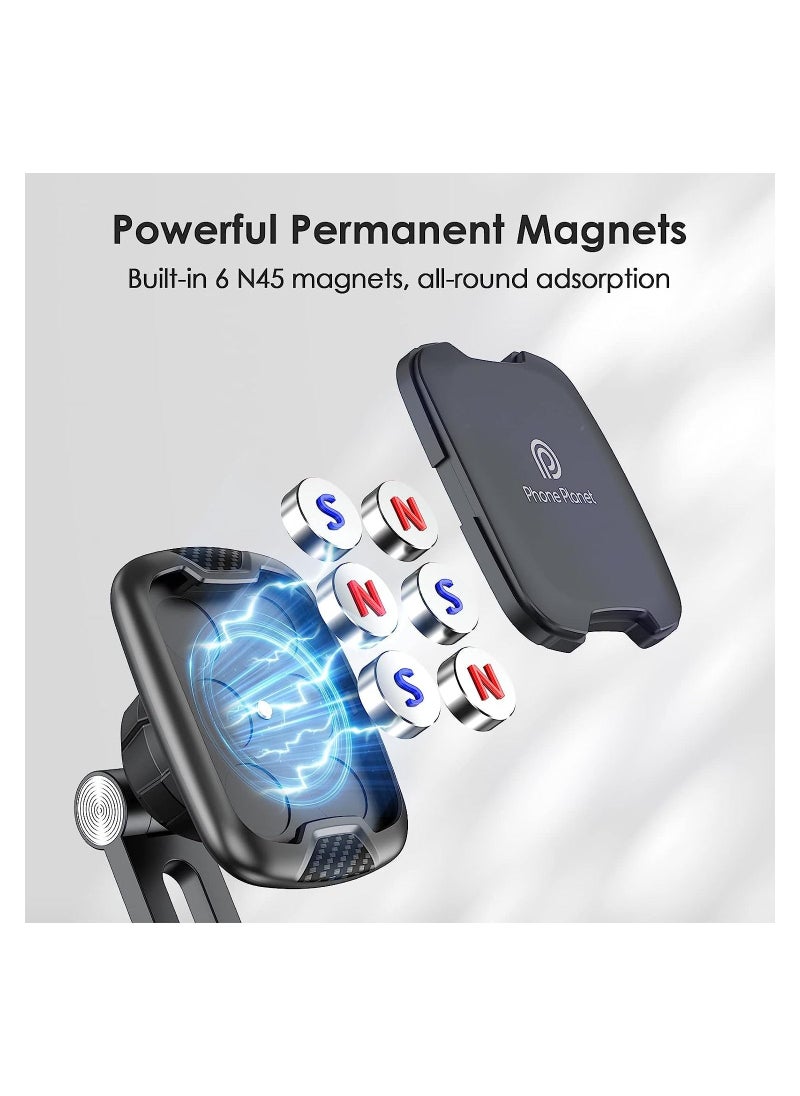 Phone Planet - Magnetic base that is easy to install to hold the mobile phone and does not require special tools. Black//silver - Image 1