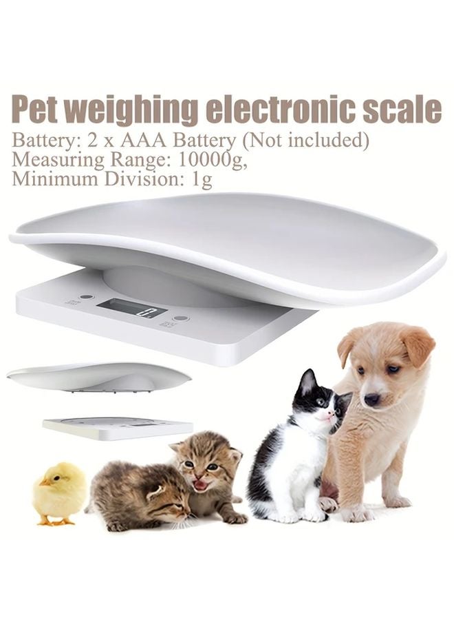 White Digital Pet Scale LCD Display Accurate Weight Measurement For Puppy Kitten - Image 2