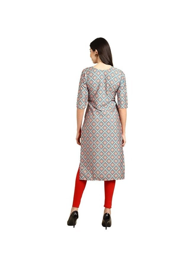 Pinkmint store Women's Crepe Print Straight Kurta [Pack of 4] M - Image 3