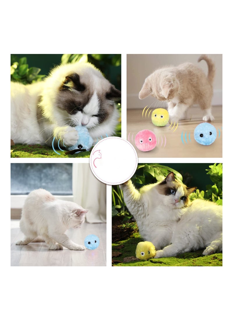 Y&D Cat Toy Ball, Interactive for Indoor, Voice Molar Bite Resistant Relieve Gravity Kitten Catnip Chirping Balls Exercise, Kicker, Fluffy Plush Fun Kitty (Pack of 3)  - Image 5