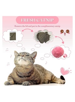 Y&D Cat Toy Ball, Interactive for Indoor, Voice Molar Bite Resistant Relieve Gravity Kitten Catnip Chirping Balls Exercise, Kicker, Fluffy Plush Fun Kitty (Pack of 3)  - Image 4