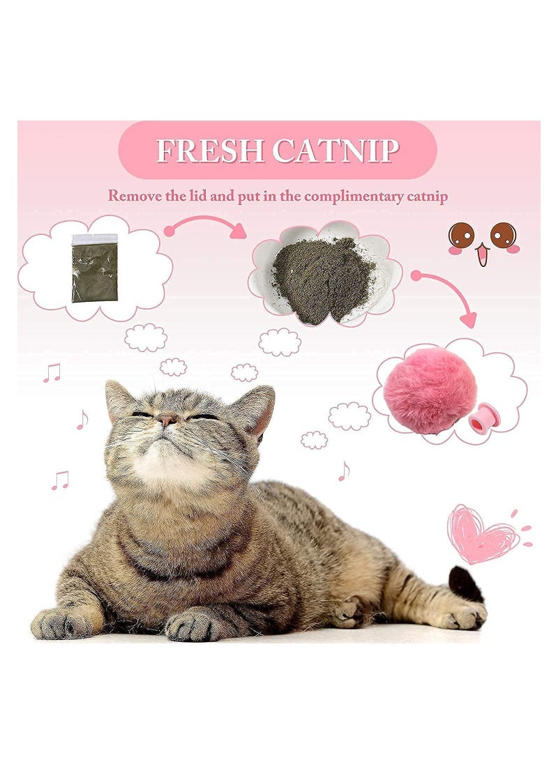Y&D Cat Toy Ball, Interactive for Indoor, Voice Molar Bite Resistant Relieve Gravity Kitten Catnip Chirping Balls Exercise, Kicker, Fluffy Plush Fun Kitty (Pack of 3)  - Image 4