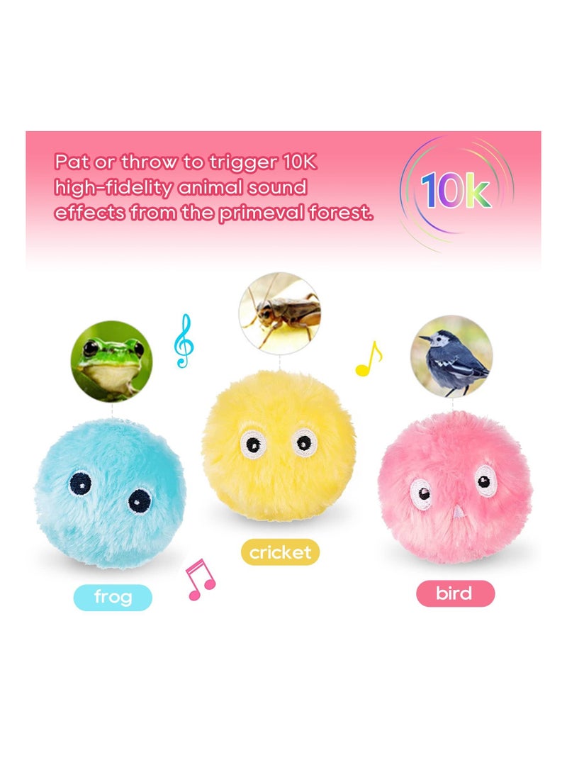 Y&D Cat Toy Ball, Interactive for Indoor, Voice Molar Bite Resistant Relieve Gravity Kitten Catnip Chirping Balls Exercise, Kicker, Fluffy Plush Fun Kitty (Pack of 3)  - Image 2