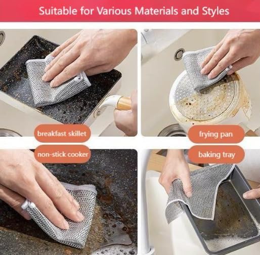 Desolio Cleaning Cloths Multipurpose Wire Miracle Cleaning Cloths Multipurpose Wire Dishwashing Rags for Wet and Dry for Washing Dishes Sinks Counters Stove Tops 30 Pcs - Image 3