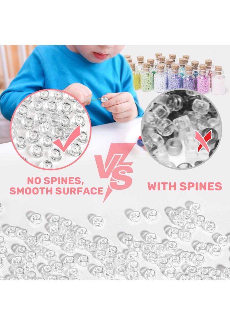 KASTWAVE 1000+ قطعة لآلئ بوني بكميات كبيرة - لآلئ بلاستيكية لأسورة 6x9 مم لآلئ بوني كريستالية بيضاء شفافة لتجديل الحرف اليدوية وصنع المجوهرات وديكور المنزل - Image 5