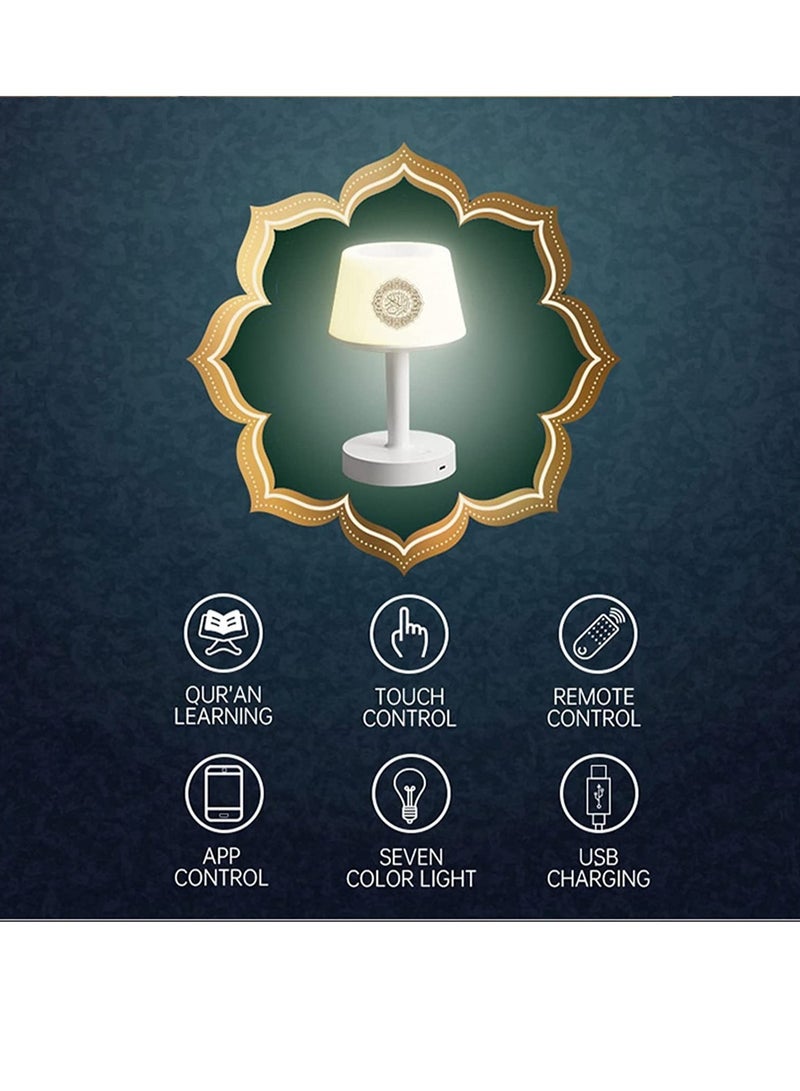 ELTRAZONE Table Lamp Quran Speaker,Muslim Bluetooth Speaker,Digital Bluetooth Speaker with Bluetooth Remote&Mobile App Night Light Desk Lamp for Kids - Image 4