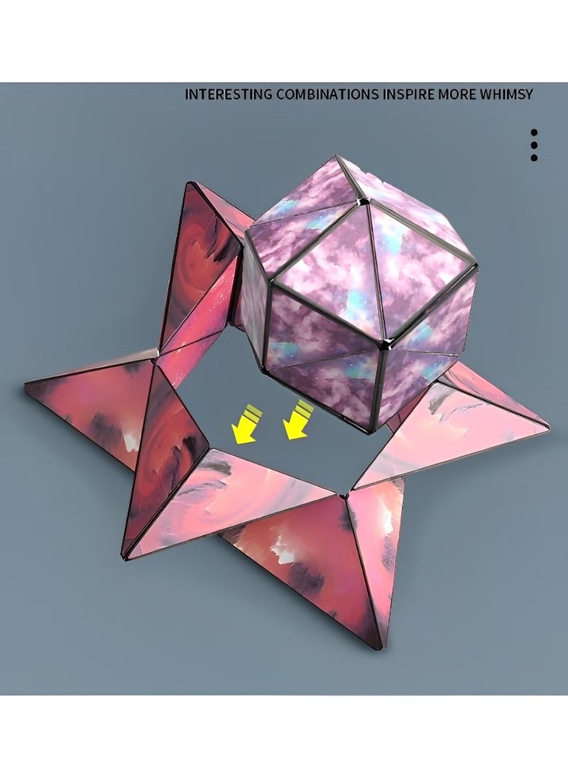 ريوكل صندوق تحويل الشكل، مكعب تحويل الشكل، مكعب النجمة السحرية، مكعب الألغاز السحري ثلاثي الأبعاد يتحول إلى أكثر من شكل واحد للأطفال والكبار - Image 5