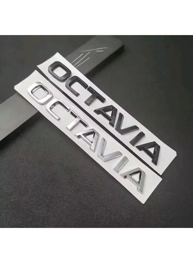 ABS Chrome Silver Octavia Emblem Letter Car Trunk Badge Decal Sticker for Skoda Octavia 2 Mk2 Mk3 3 4 A7 A5 Custom Accessory Durable Plastic Weatherproof - Image 1