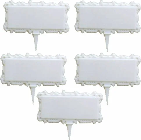 Hobs Plastic Cake Ice Cream Pizza Text Label 10 Pieces
