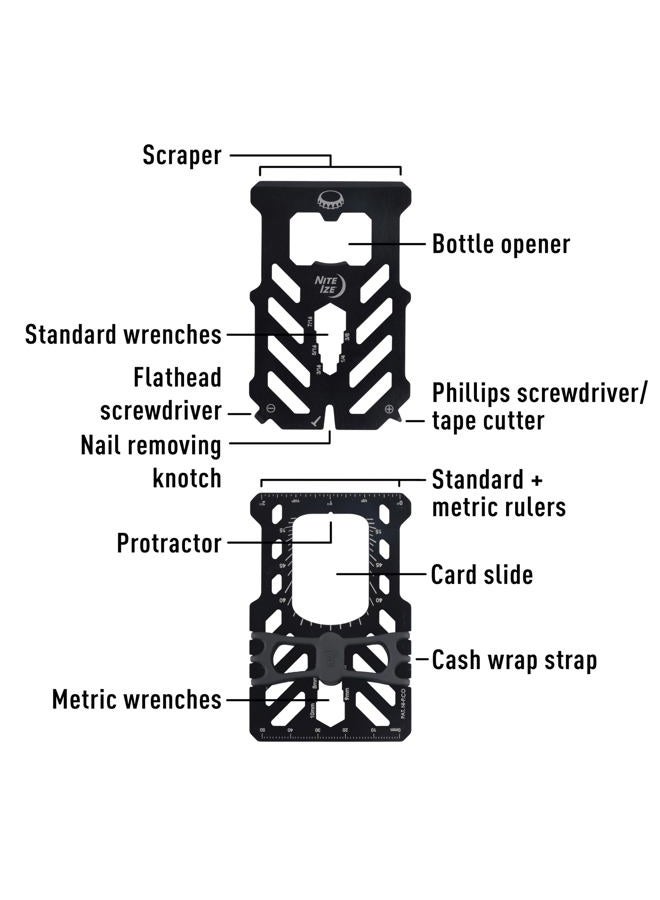 NITE IZE Nite-ize FMTR-01-R7 Financial Kit RFID Blocking Wallet Multi-Tool Stainless Steel, Black, One Size - Image 4