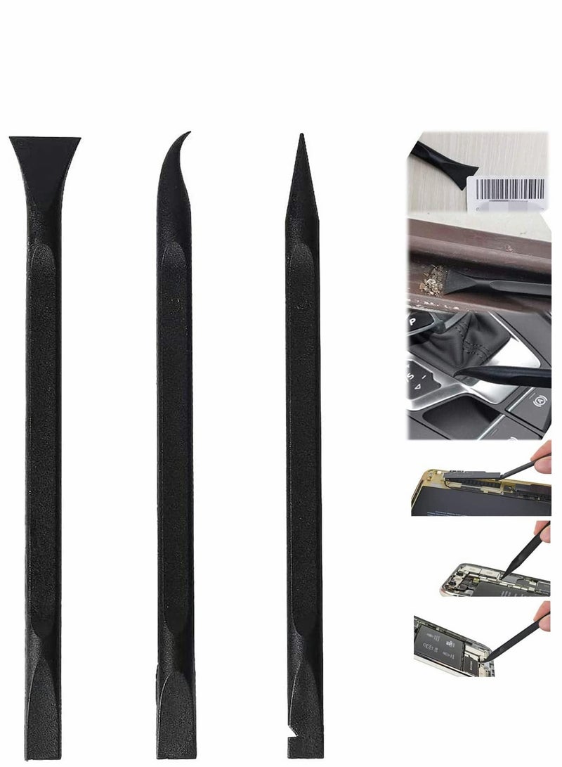 SYOSI Sticker Scraper, Paint Plastic Scraper Carbon Fiber Multi-Purpose Scraper Non-Scratch Cleaning Tool Easy to Clean Small and Narrow Spaces and Gaps, Remove Stickers, Labels, Oil Stains, Dirt 3 Pcs - Image 1