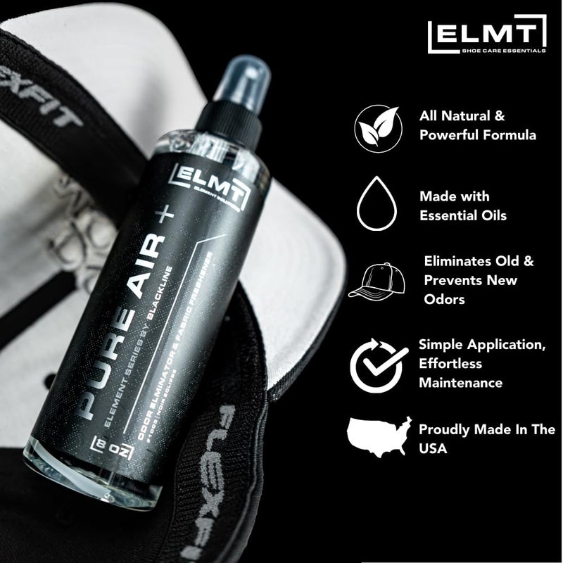 Blackline ELMT Hat Cleaning Kit â€” Quick-drying, US-Made, Cleans 50+ Hats â€” Hat Cleaner for Baseball Caps of all Materials Cotton, Wool, Leather, Felt and more (8oz Solution, Deodorizer, Towel & Brush) - Image 4