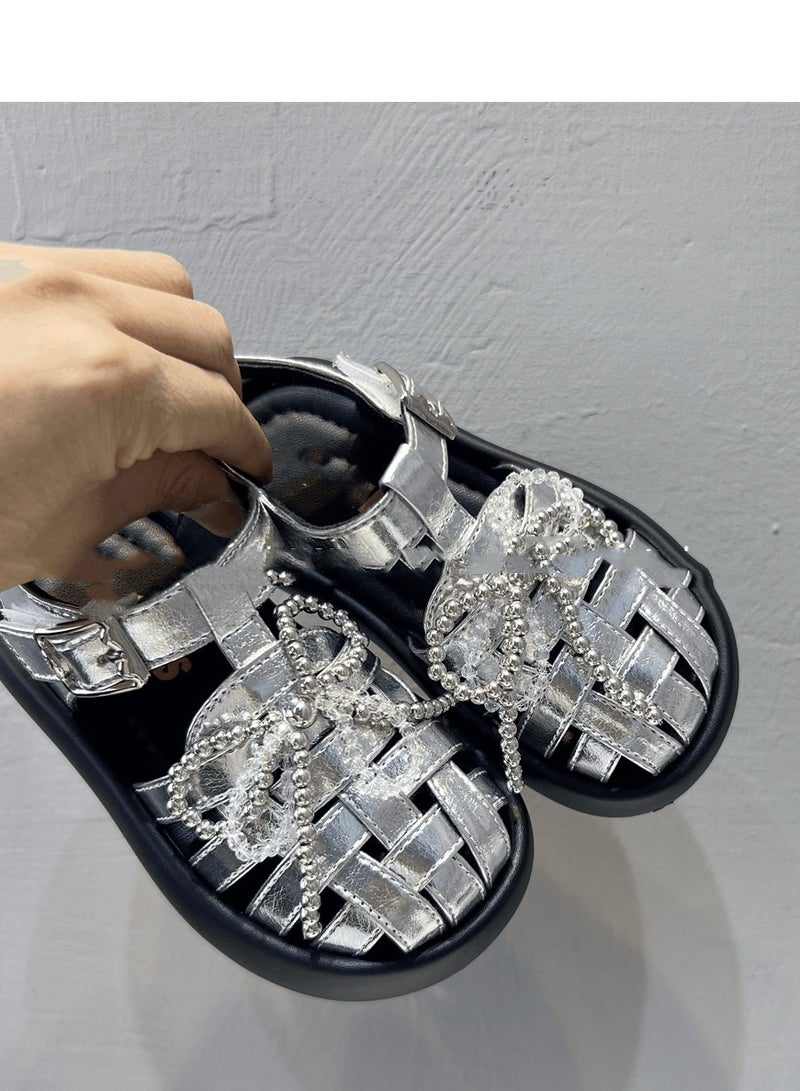 صنادل وأحذية الأميرة للبنات مع قوس - Image 3