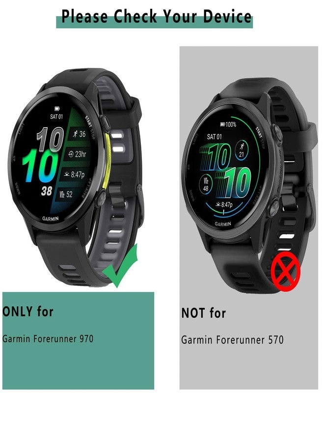 Msvueioe [1+4 Pack] Case with PMMA Screen Protector Compatible with Garmin Forerunner 970 47MM, Bumper Full Coverage Protective Soft Cases Face Cover for Forerunner 970 47MM - Image 2