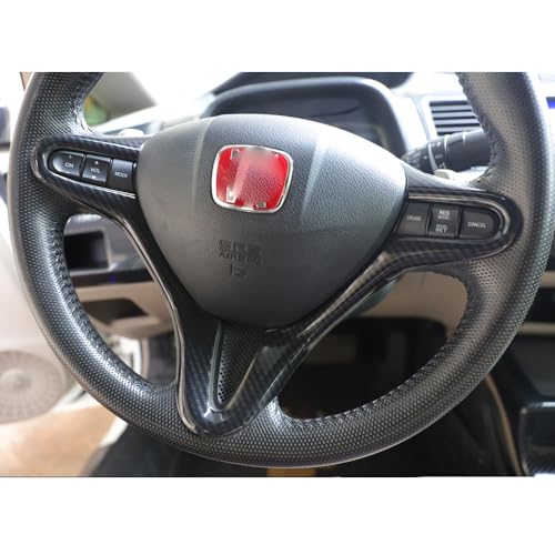 AEETUED Carbon Fiber Style Replacement Steering Wheel Trim Cover Frame ABS Decal Interior Moulding Accessories Fit for Honda Civic 2006 2007 2008 2009 2010 2011 (B-Carbon Fiber Pattern) - Image 5
