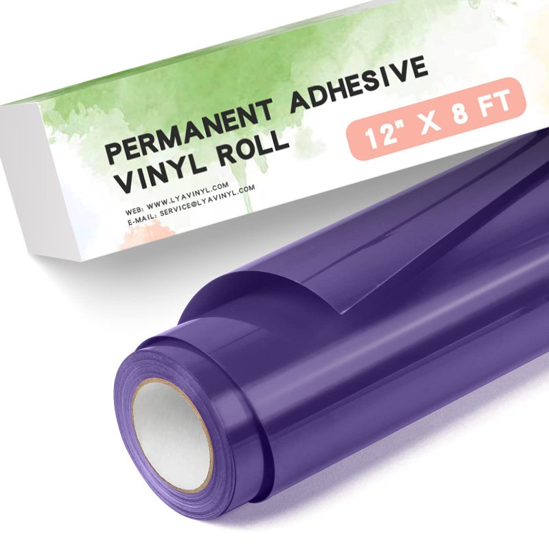 Lya Vinyl Purple Permanent Vinyl 12 x 8 FT Purple Adhesive Vinyl Roll for Cameo Cutters Signs Scrapbooking Craft Decal Glossy Purple - Image 3