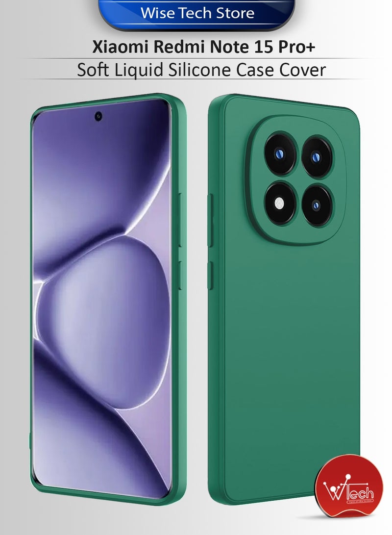 Wtech Xiaomi Redmi Note 15 Pro+ 5G 2025 Soft Liquid Silicone Case Cover (MCRPSN) - Dark Green - Image 1