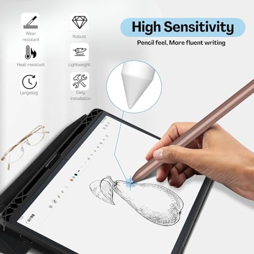 Flavizo Stylus Nib Replacement Set – 10 Pack (5 Black + 5 White) with 2 Clips | Precision Metal Stylus Tips | Replacement Nibs for Samsung Galaxy Tab S7 FE, S8+, S9, S23 Ultra & Note 10 S Pen - Image 2