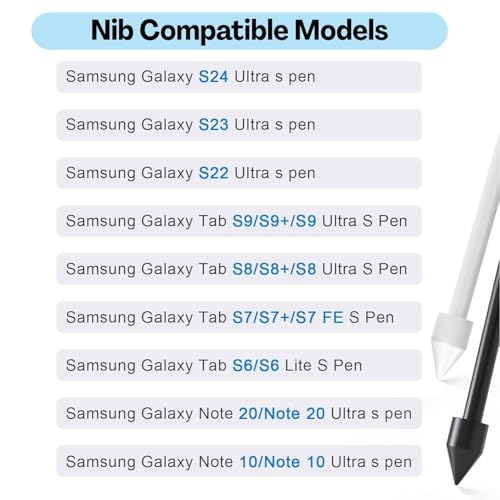 Flavizo Stylus Nib Replacement Set – 10 Pack (5 Black + 5 White) with 2 Clips | Precision Metal Stylus Tips | Replacement Nibs for Samsung Galaxy Tab S7 FE, S8+, S9, S23 Ultra & Note 10 S Pen - Image 3