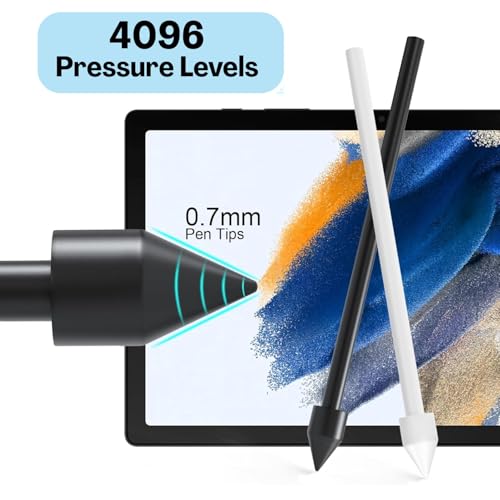 Flavizo Stylus Nib Replacement Set – 10 Pack (5 Black + 5 White) with 2 Clips | Precision Metal Stylus Tips | Replacement Nibs for Samsung Galaxy Tab S7 FE, S8+, S9, S23 Ultra & Note 10 S Pen - Image 5