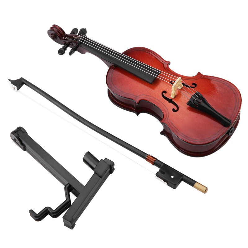 Miniature Cello Model: Basswood Craftwork With Surface Painting - Exquisite Real Cello Replica With Stand And Black Case for Home Decoration, Christmas Or Birthday Gift For Musicians Or Kids - Image 3