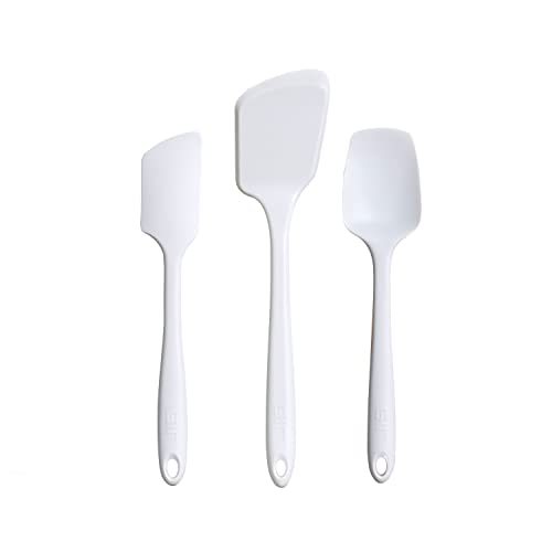 GIR: Get It Right 3-Piece Ultimate Silicone Kitchen Utensils Set - Spatula, Flip & Spoonula - Non toxic Cooking Utensils for Nonstick Cookware, Cooking and Baking - Studio White - Image 1