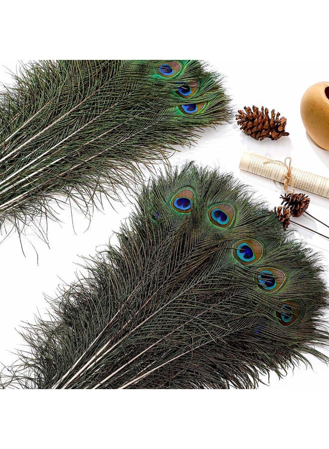 Ballinger 20pcs Natural Peacock Feathers Long Pole Bulk 40-45 inch for DIY Craft, Wedding Holiday Decorationn and Floral Arrangement - Image 5