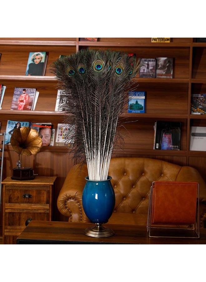 Ballinger 20pcs Natural Peacock Feathers Long Pole Bulk 40-45 inch for DIY Craft, Wedding Holiday Decorationn and Floral Arrangement - Image 2