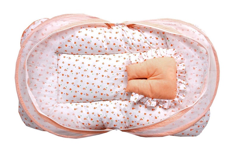 FARETO مجموعة سرير الأطفال الأولى مع مرتبة وناموسية وحقيبة حمل 36 شهرًا - Image 2