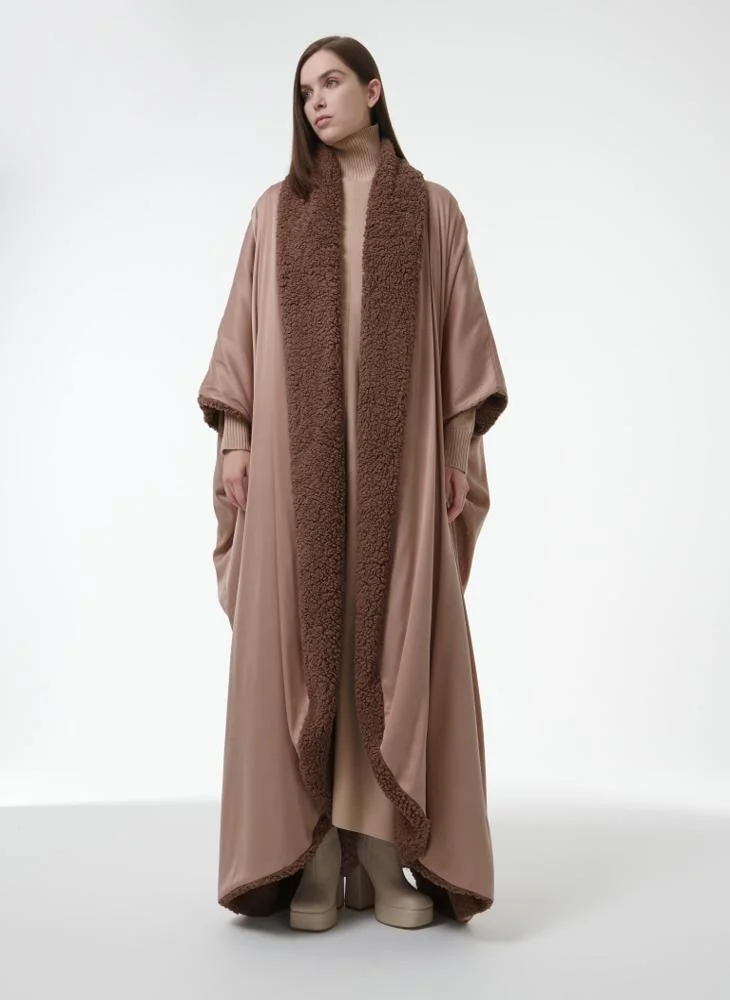 Leem Shawl Collar Faux Fur Lined Farwa