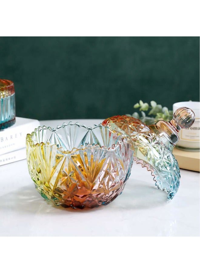 Danmu Colorful Glass Storage Jar with Lid, Candy & Cookie Jar, Jewelry Box, Buffet & Biscuit Containers (260ml / 9oz) - Image 5