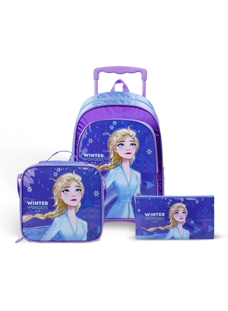 Disney Disney Frozen Celebrate Season 3In1 Trolley Box Set 16" I Trolley I Lunch Bag I Pencil Case I Packaging