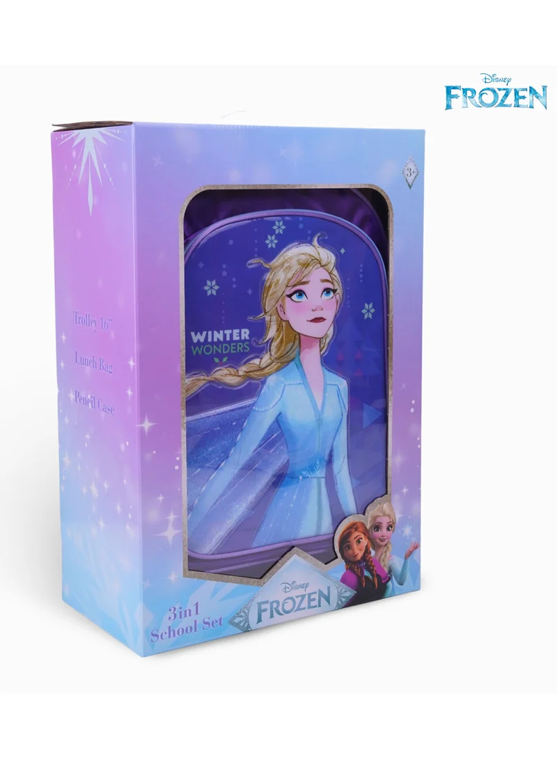 Disney  Disney Frozen Celebrate Season 3In1 Trolley Box Set 16" I Trolley I Lunch Bag I Pencil Case I Packaging for Women | Best Price UAE