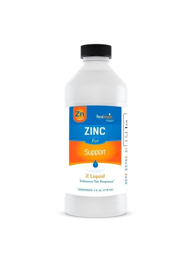 Hyalogic Liquid Zinc Supplement for Immune Support (4 Oz) - Daily Mineral Support Enhanced w/ Hyaluronic Acid for Hydration – Immune Zinc Liquid For Men and Women – Gluten Free, Cruelty Free  - Image 1